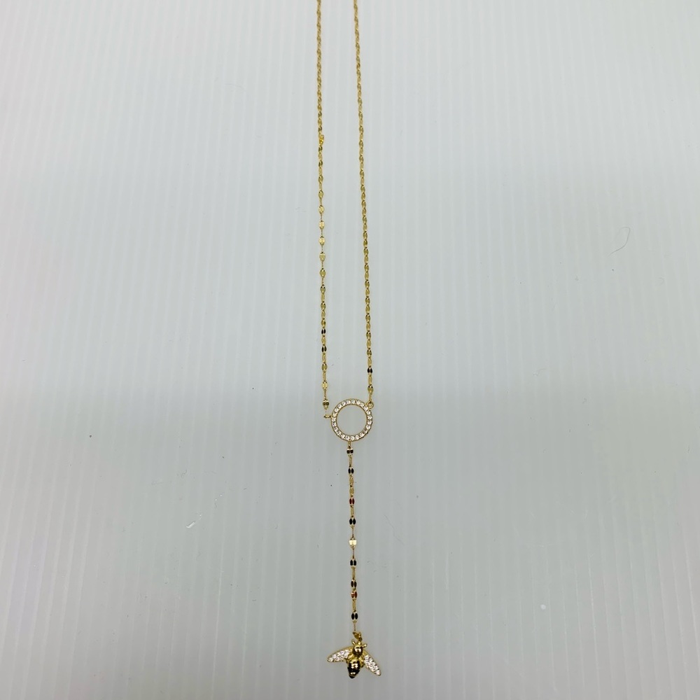 Elements Bumblebee Rhinestone Y Pendant Necklace!